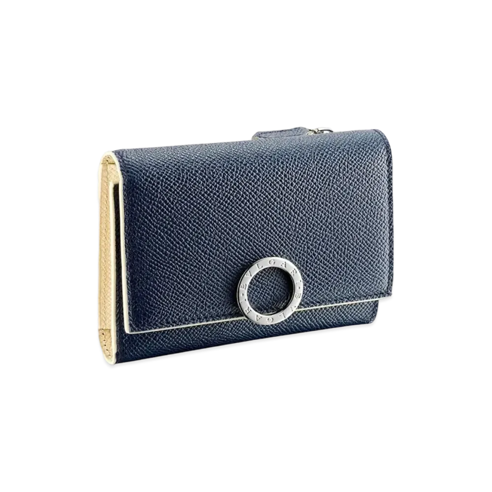 BVLGARI Clip Trifold Wallet "Blue"