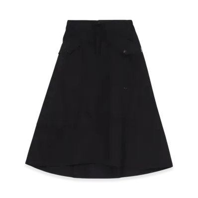 WILDSIDE YOHJI YAMAMOTO Cotton Chino Work Skirt "Black"