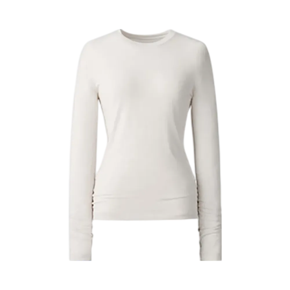 Uniqlo C Women'S Super Warm Heattech Cashmere Blend Crew Neck T "Natural"
