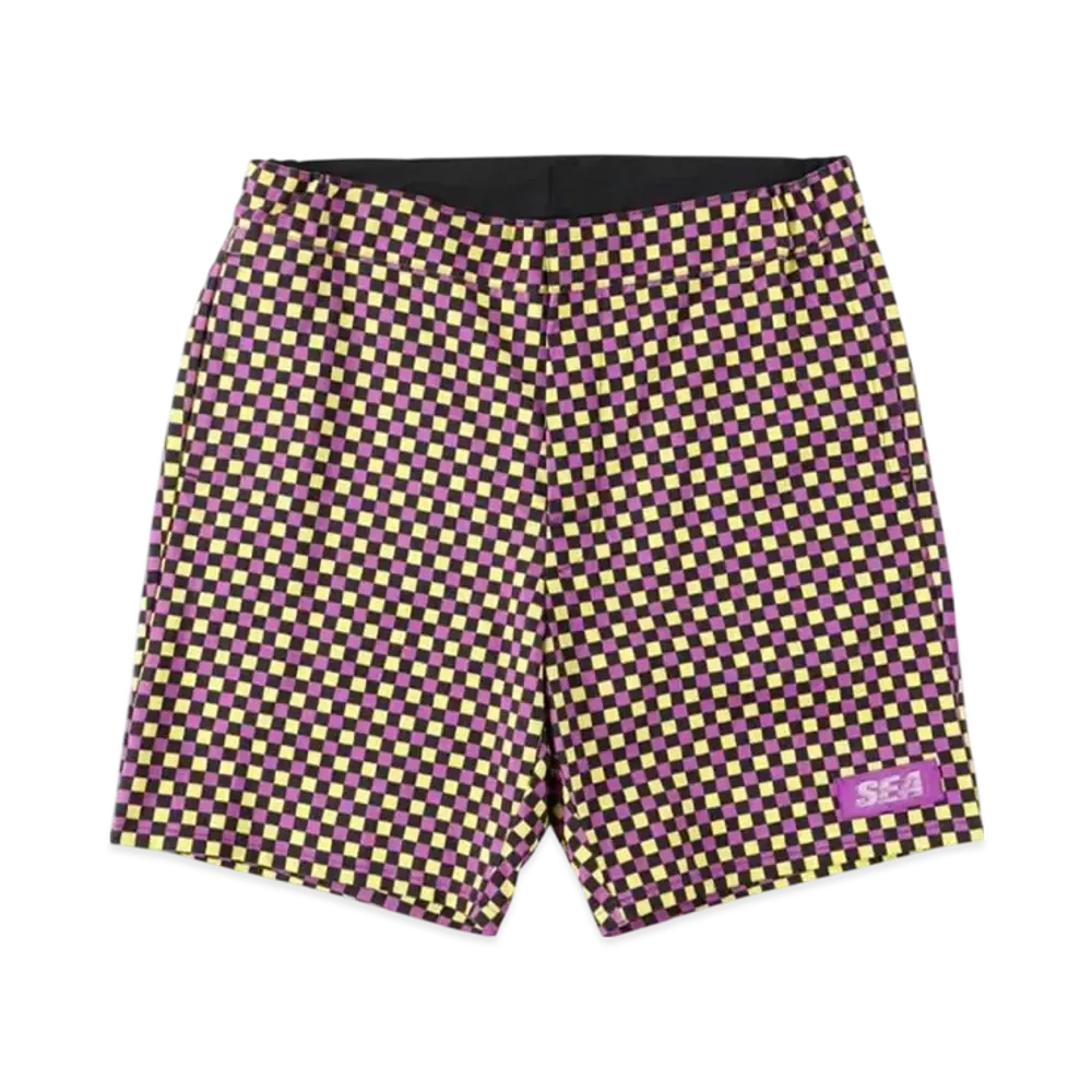 WIND AND SEA D.T.R.T Plaid Shorts "Purple-Plaid"