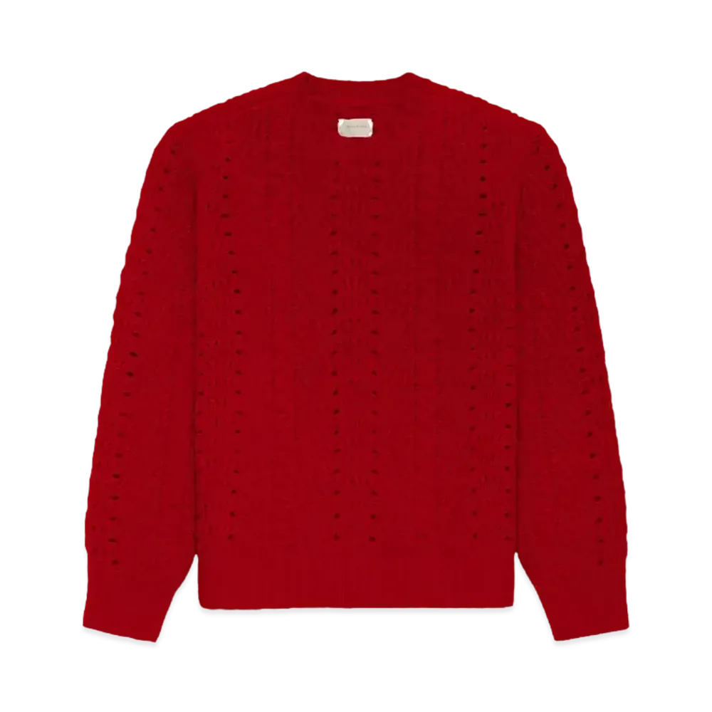 Aime Leon Dore Cable Knit Crewneck Sweater "Red"