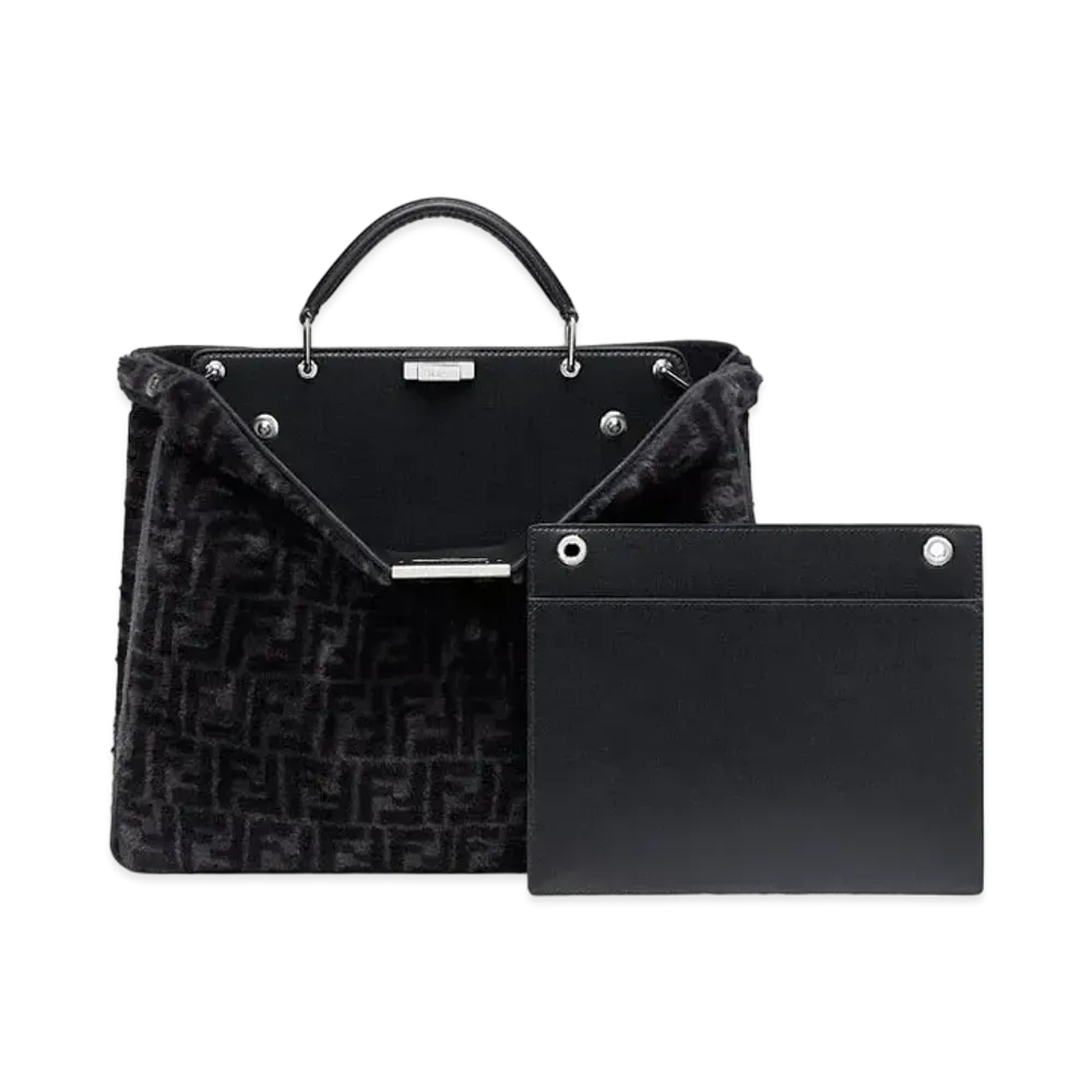 FENDI Peekaboo I See U Medium Sheep Skin Bag "Gray"