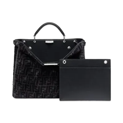 FENDI Peekaboo I See U Medium Sheep Skin Bag "Gray"