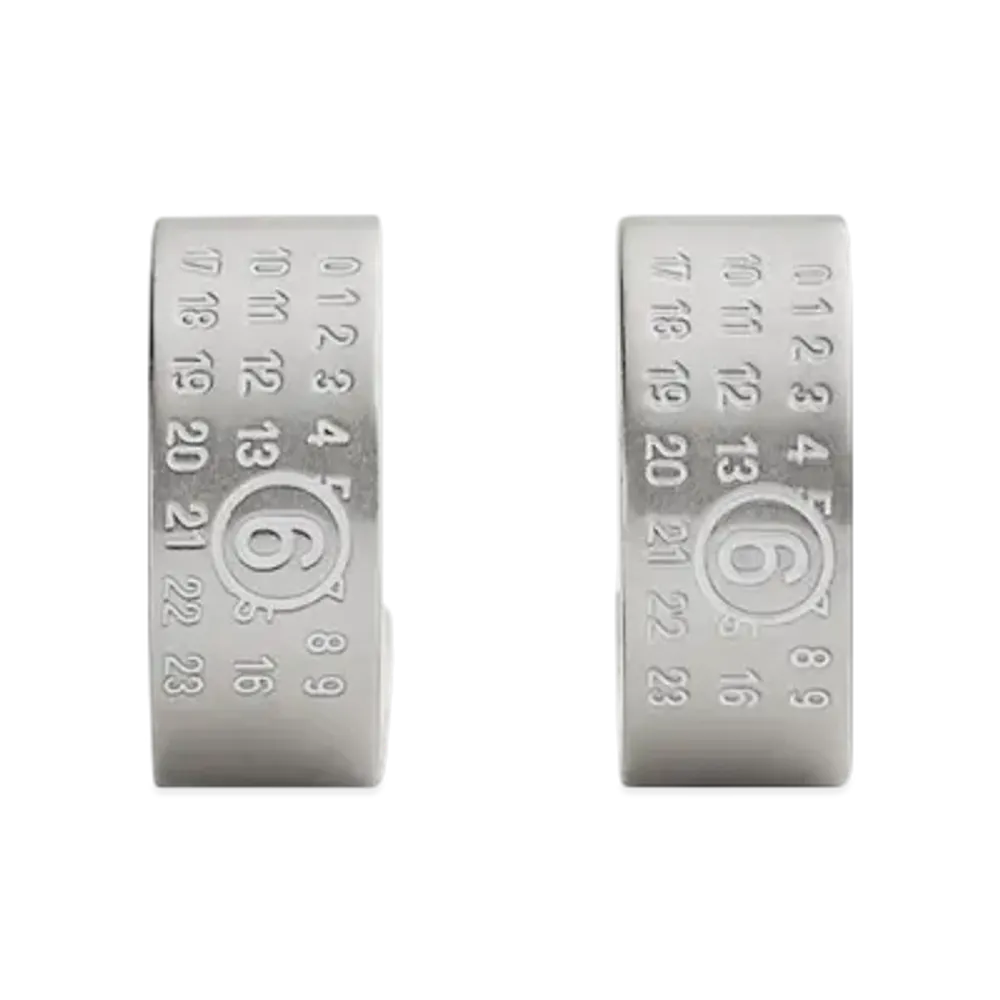 MM6 Maison Margiela Numeric Earrings "Silver"