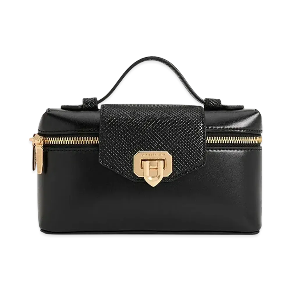 CHARLES & KEITH Arwen Top Handle Vanity Bag "Black"