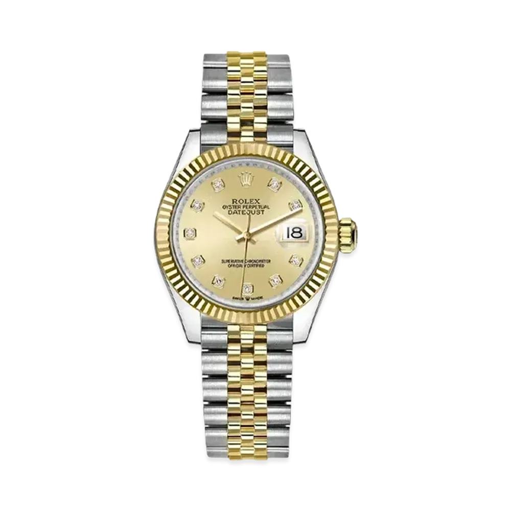 ROLEX Datejust 31 Oyster 31mm 10P Diamonds "Champagne/Oyster Steel/Yellow Gold"