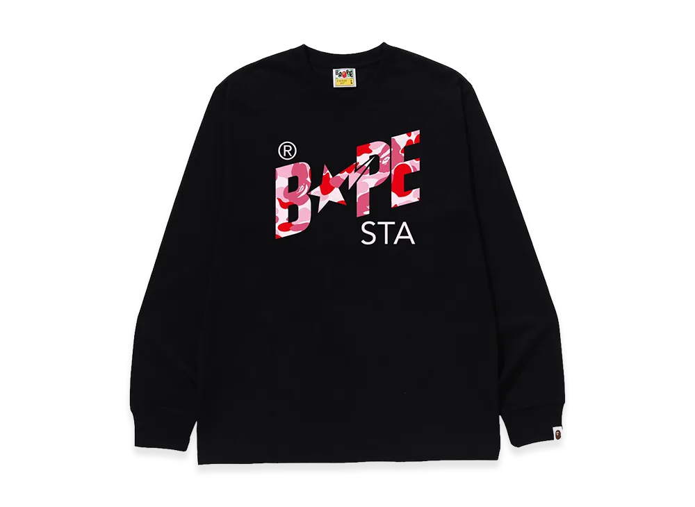 A BATHING APE ABC Camo Bape Sta LS Tee "Black/Pink"