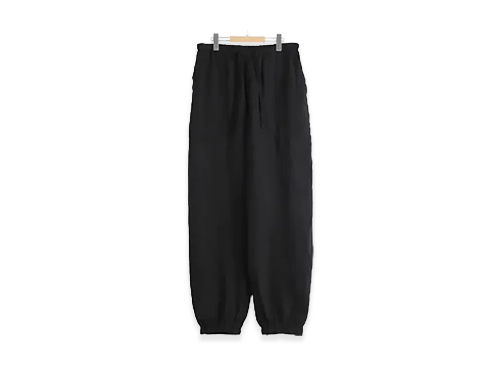 COMOLI Linen W Cross Drawstring Pants "Black"