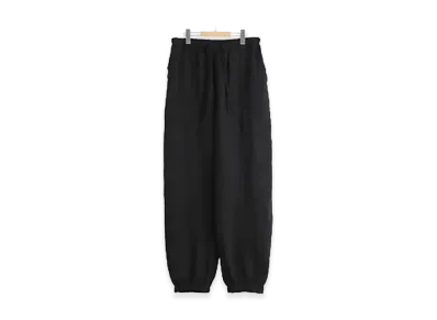 COMOLI Linen W Cross Drawstring Pants "Black"