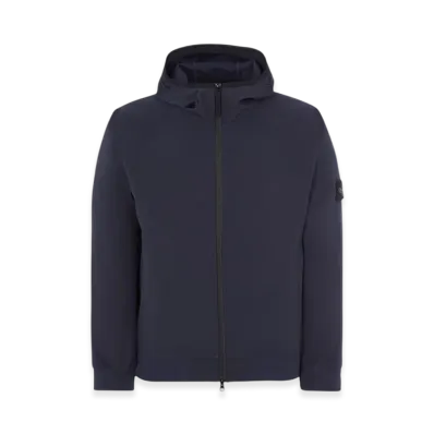 Stone Island 40927 Light Soft Shell-R E.Dye Technology Recycled Polyester Hooded Jacket - 23SS "Navy Blue"