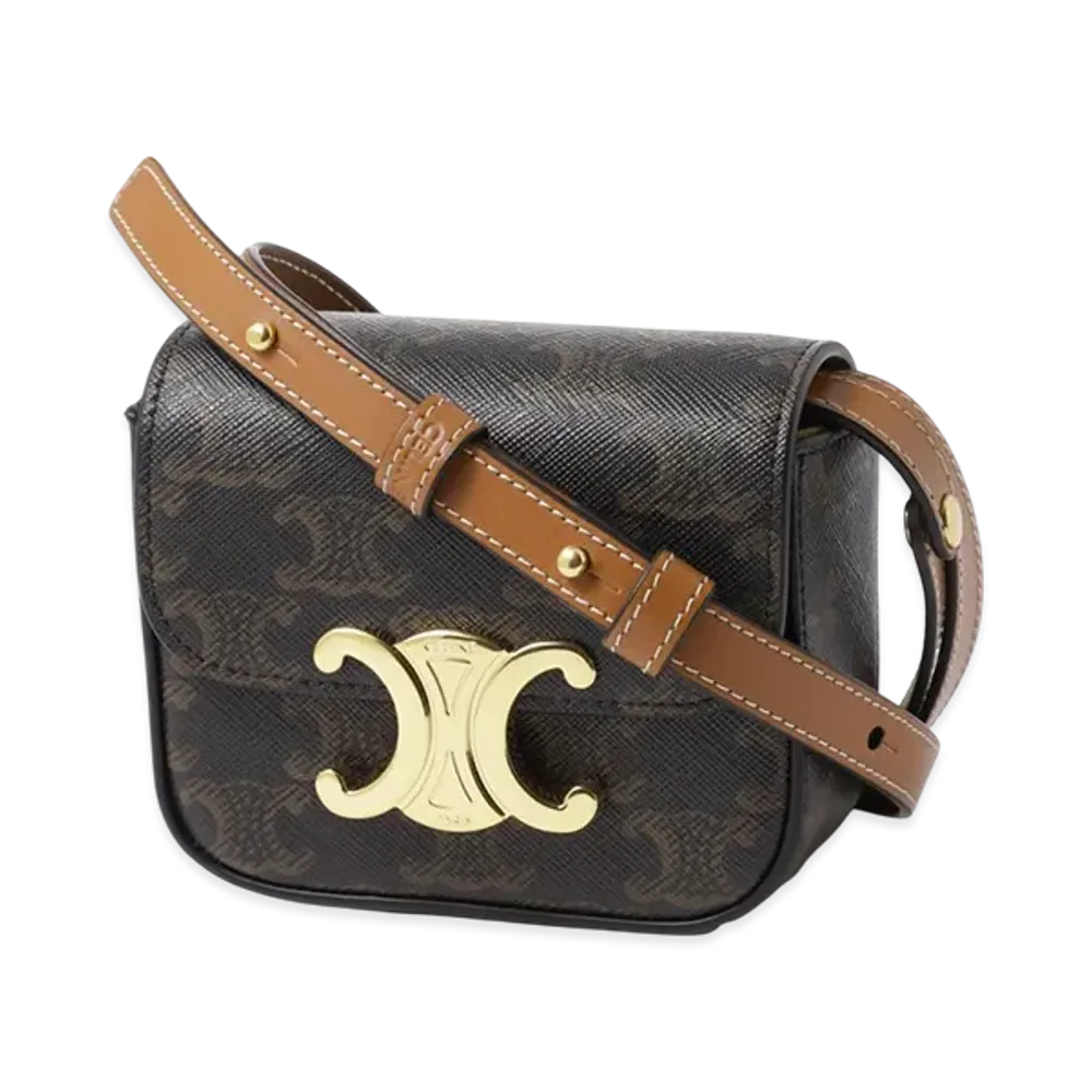 CELINE Mini Claude In Triomphe Canvas "Tan"