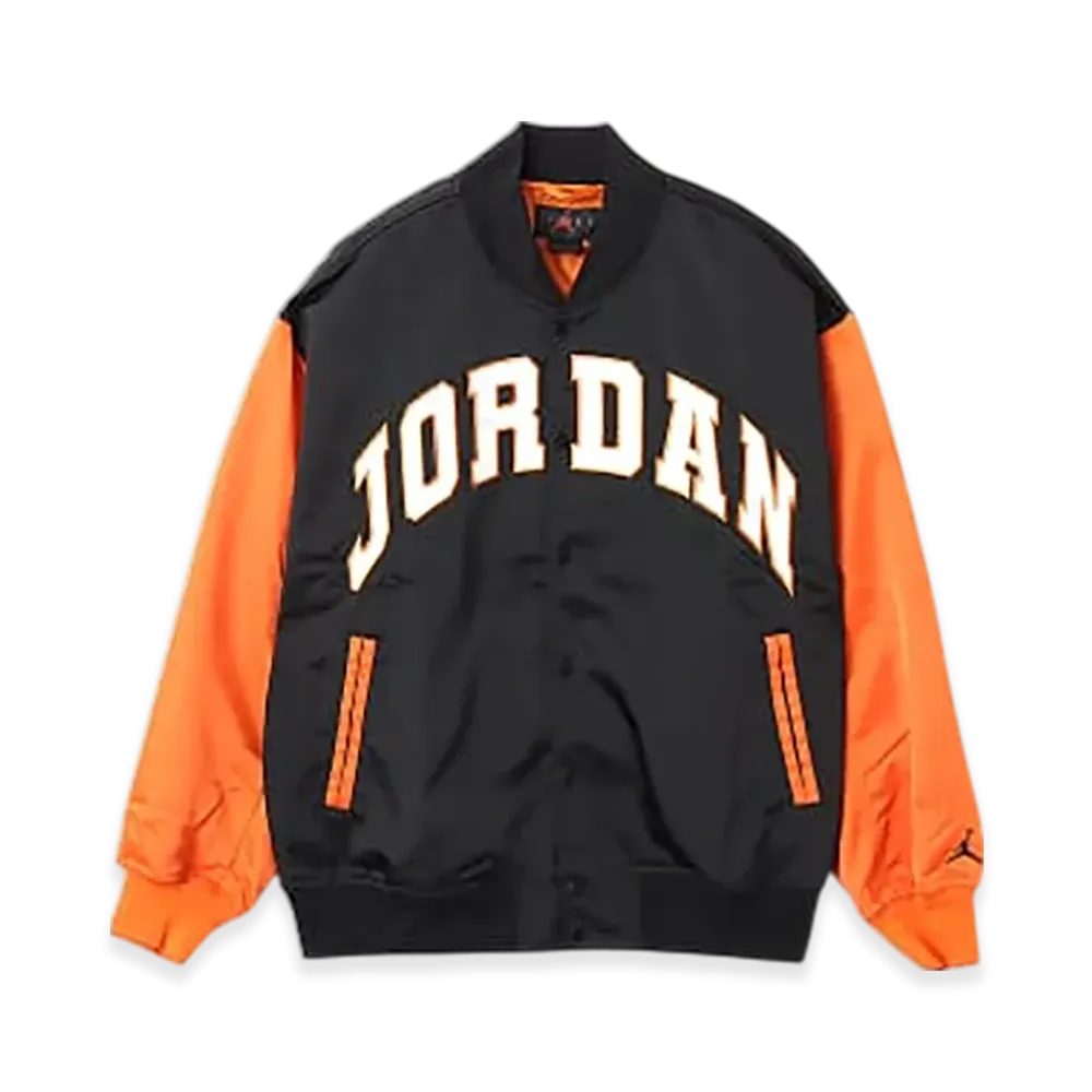 Nike Jordan Brooklyn Men's Collegiate Varsity Jacket "Black/Starfish/Black"