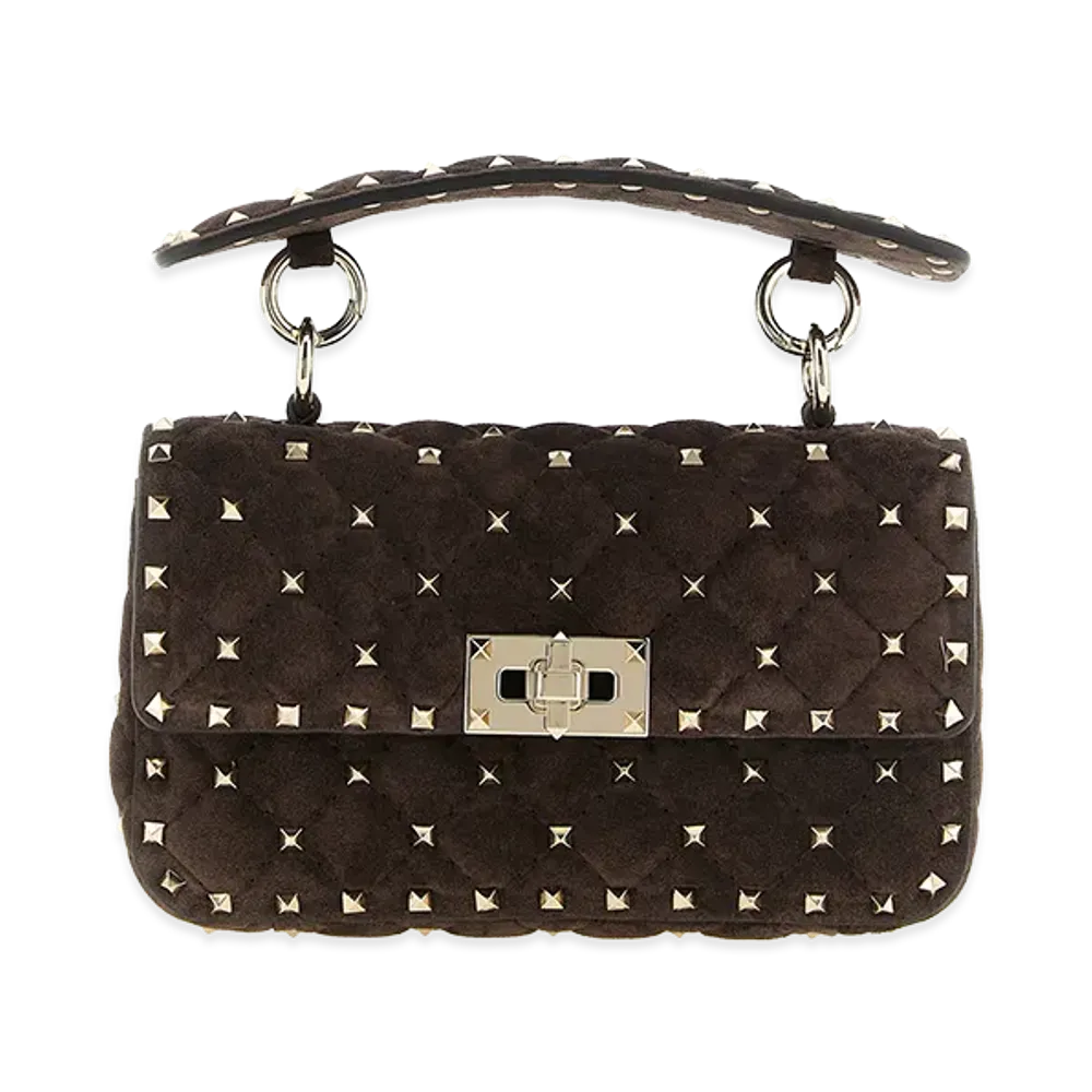 Valentino Garavani Women's Rockstud Spike Shoulder Bag "Brown"