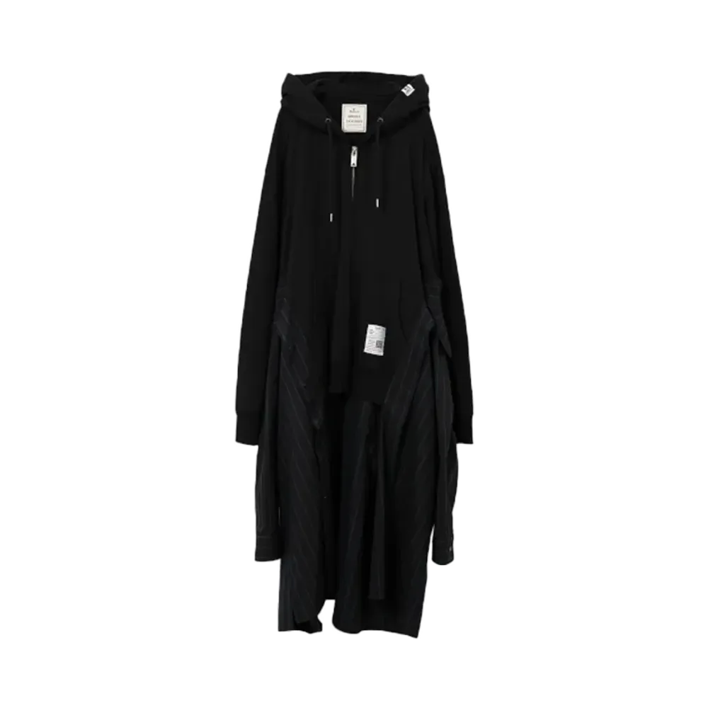 Maison MIHARA YASUHIRO Shirt Combined Zip-up Hoodie Dress "Black"