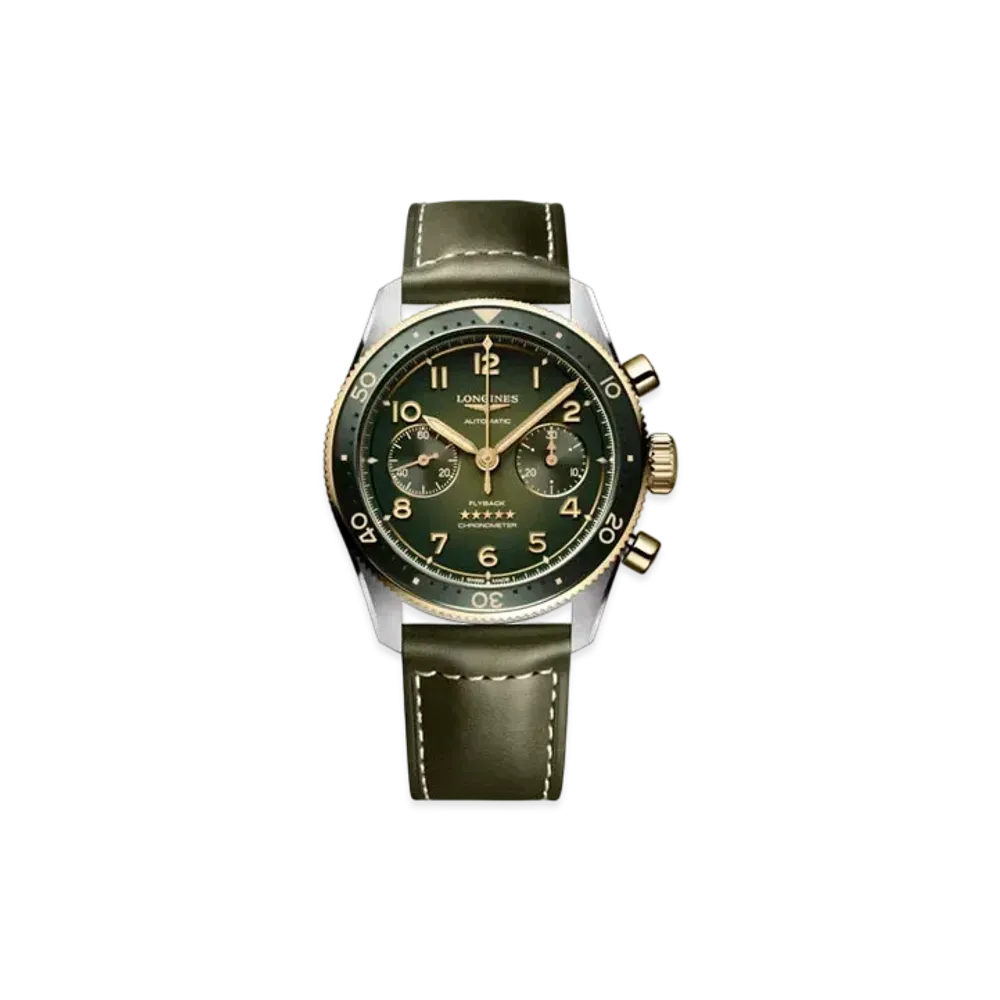 Longines Spirit Flyback 42mm "Stainless Steel/18K Yellow Gold GC200/Green" L3.821.5.53.2