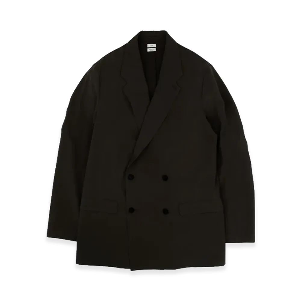 YOKE Wool Washer Tropical Double Breasted Jacket "Carbon"