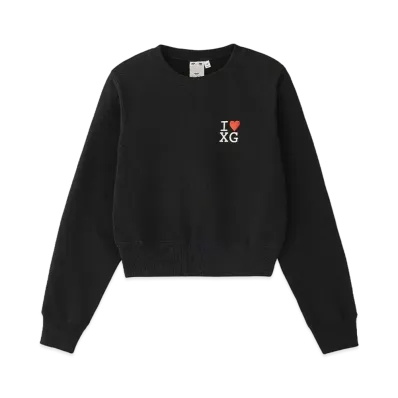 X-Girl I Love Xg Logo Compact Sweat Top "Black"