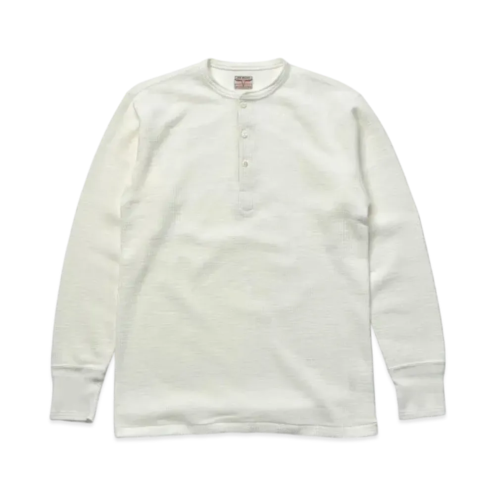 THE REAL McCOY'S Western Cardigan Stich Henley Shirt "White"