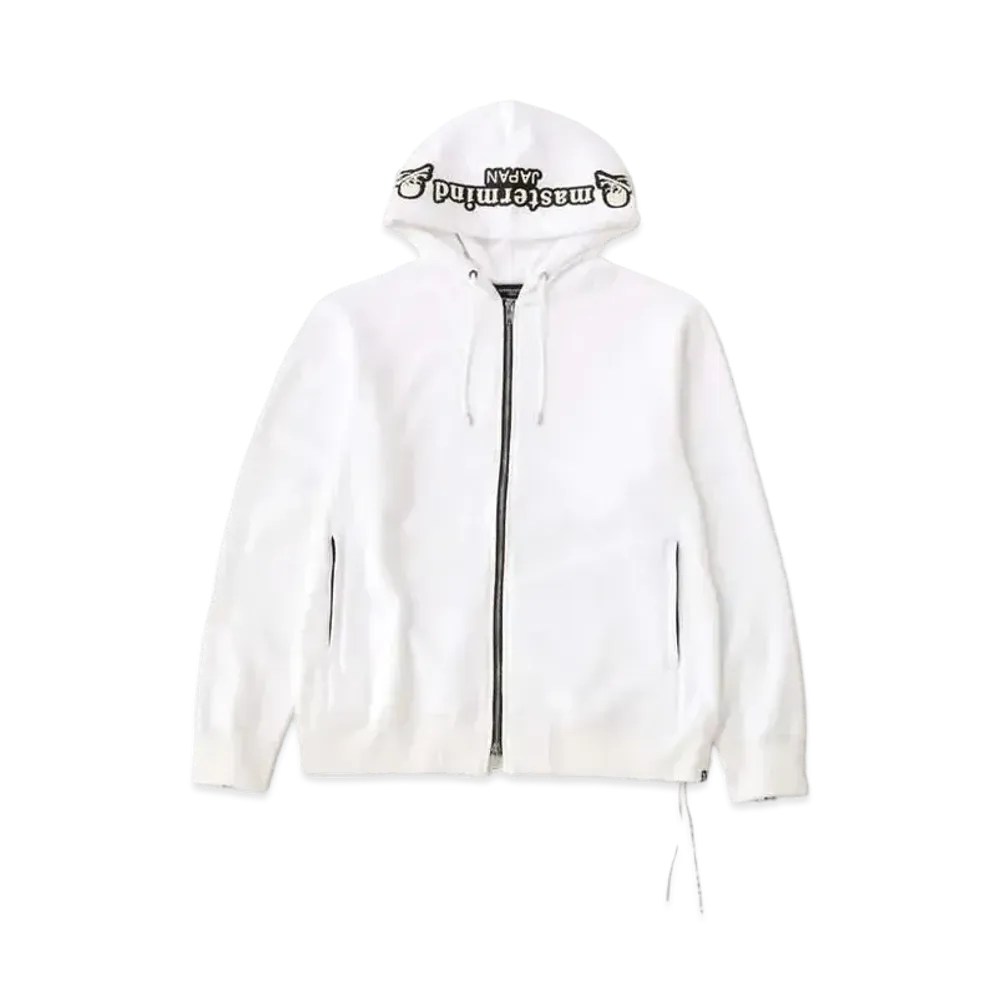 mastermind JAPAN Embroidery-Ish Zip Up Hoodie "White"
