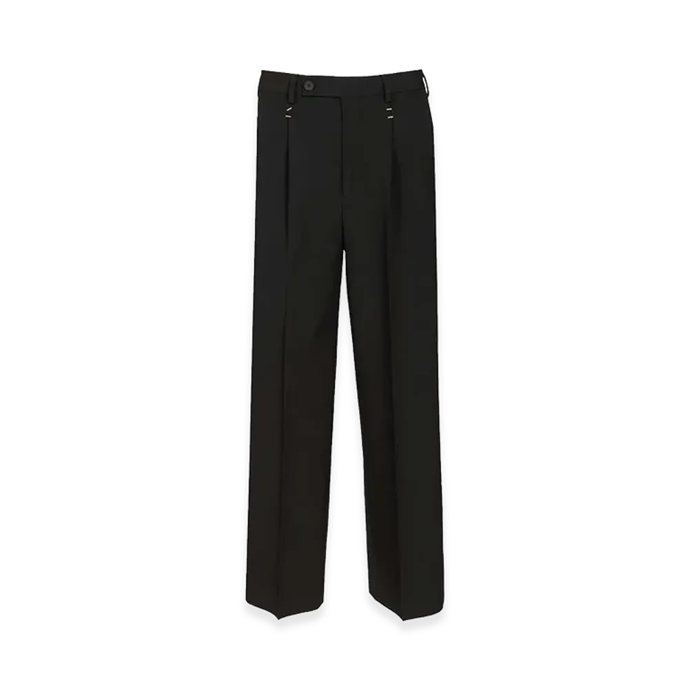 MM6 Maison Margiela Wool Trousers With Staples "Black"