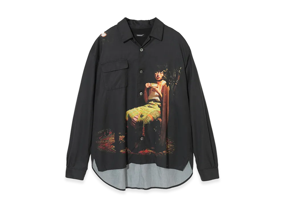 UNDERCOVER x Cindy Sherman Rayon Open Collar Shirt "Charcoal"