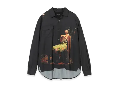 UNDERCOVER x Cindy Sherman Rayon Open Collar Shirt "Charcoal"