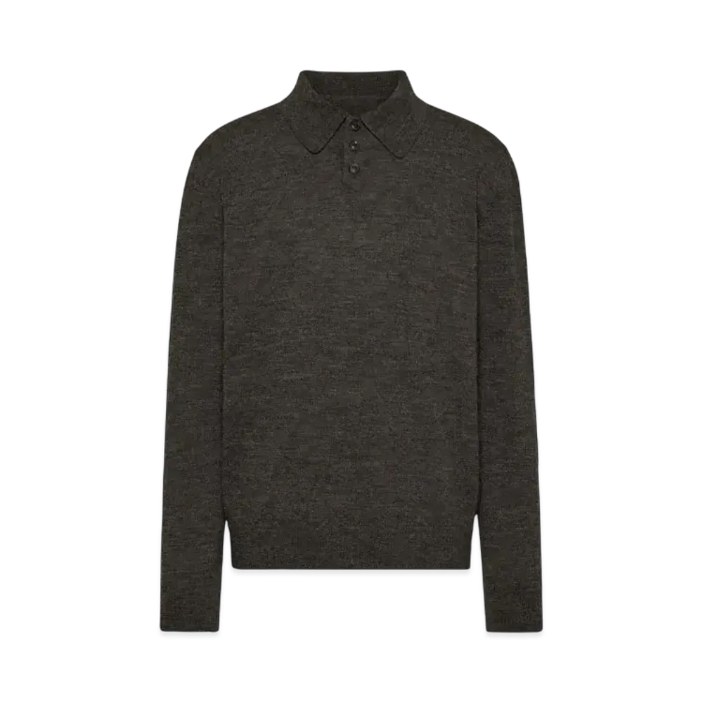 Maison Margiela Men's Elbow Patch Wool Polo "Charcoal"