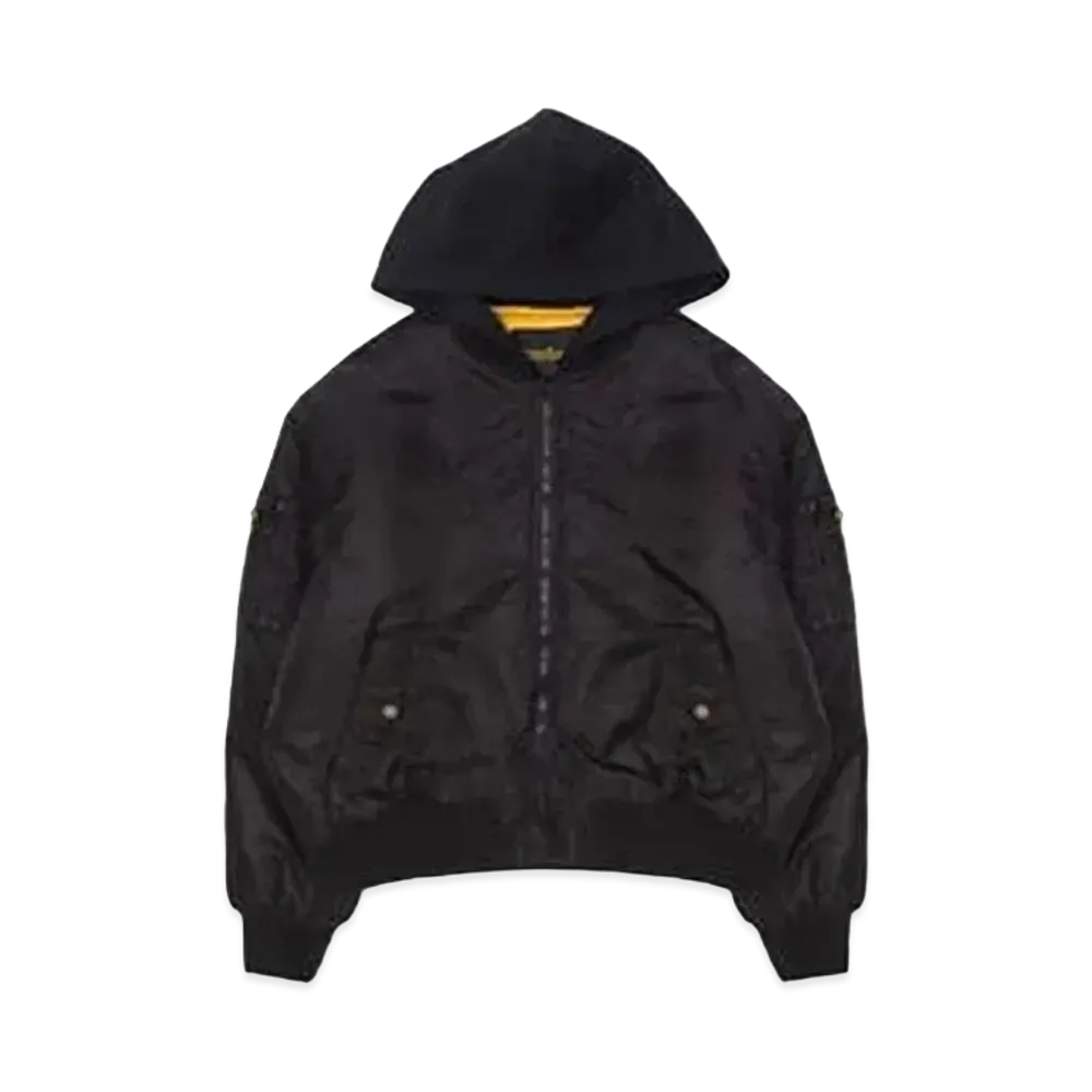 drew house Mascot Hooded Bomber Jacket "Black"