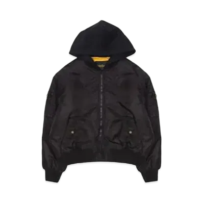drew house Mascot Hooded Bomber Jacket "Black"