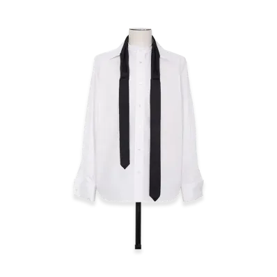sacai Poplin Shirt (with Satin Tie) "Off White"