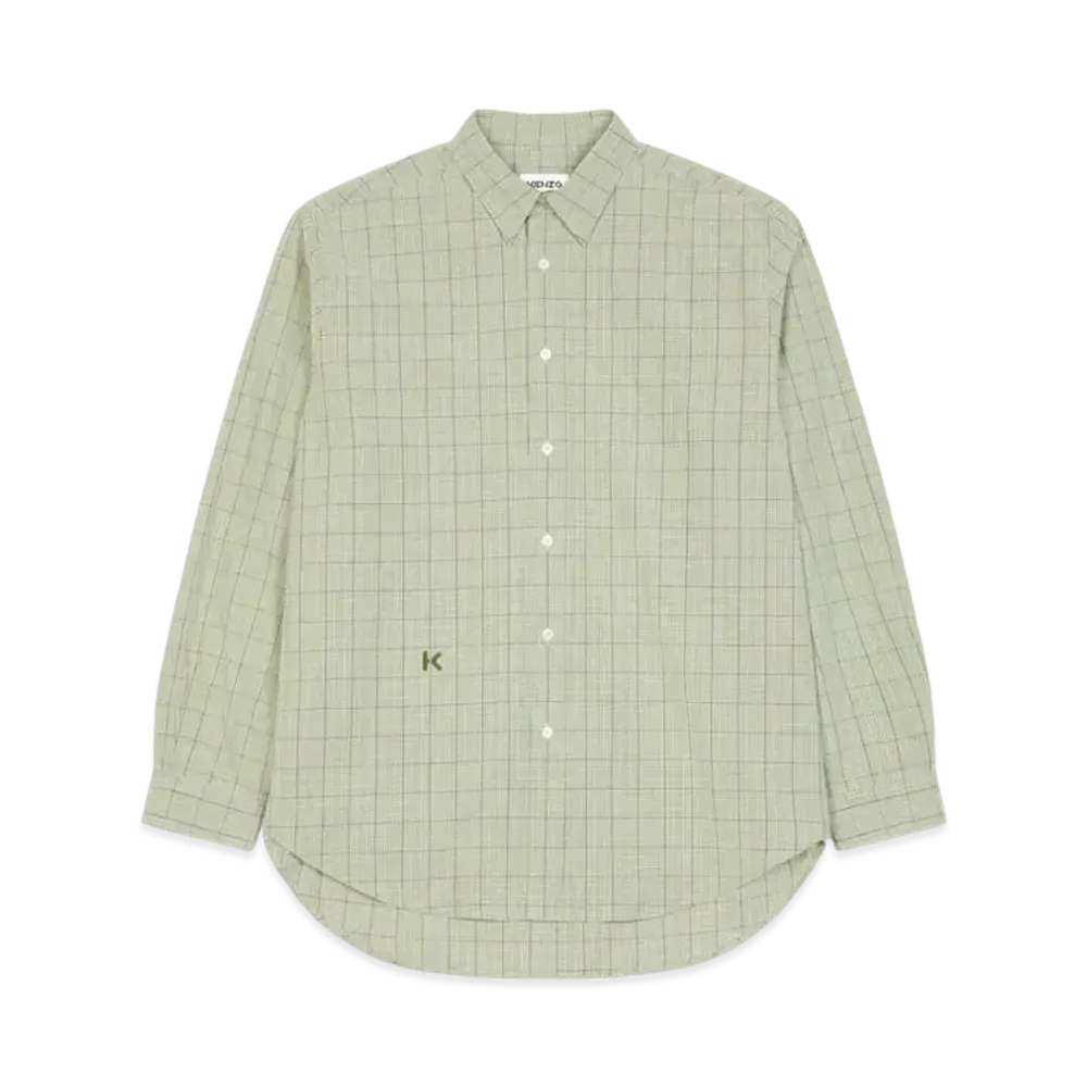KENZO Check Long Casual Shirt "Green"