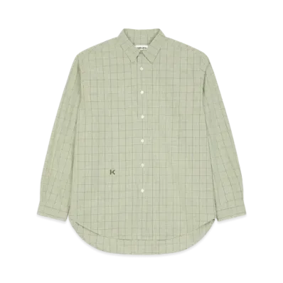 KENZO Check Long Casual Shirt "Green"