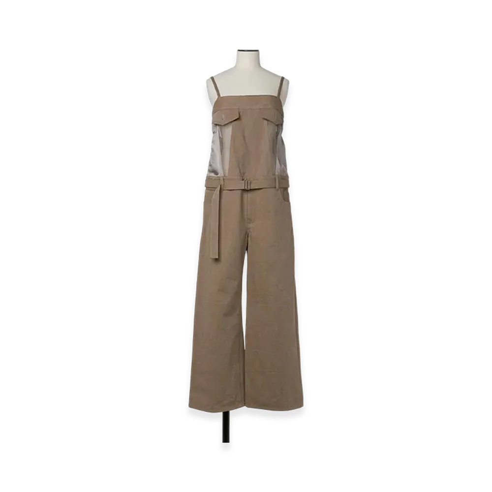 sacai Denim Mix Jumpsuit "Beige"