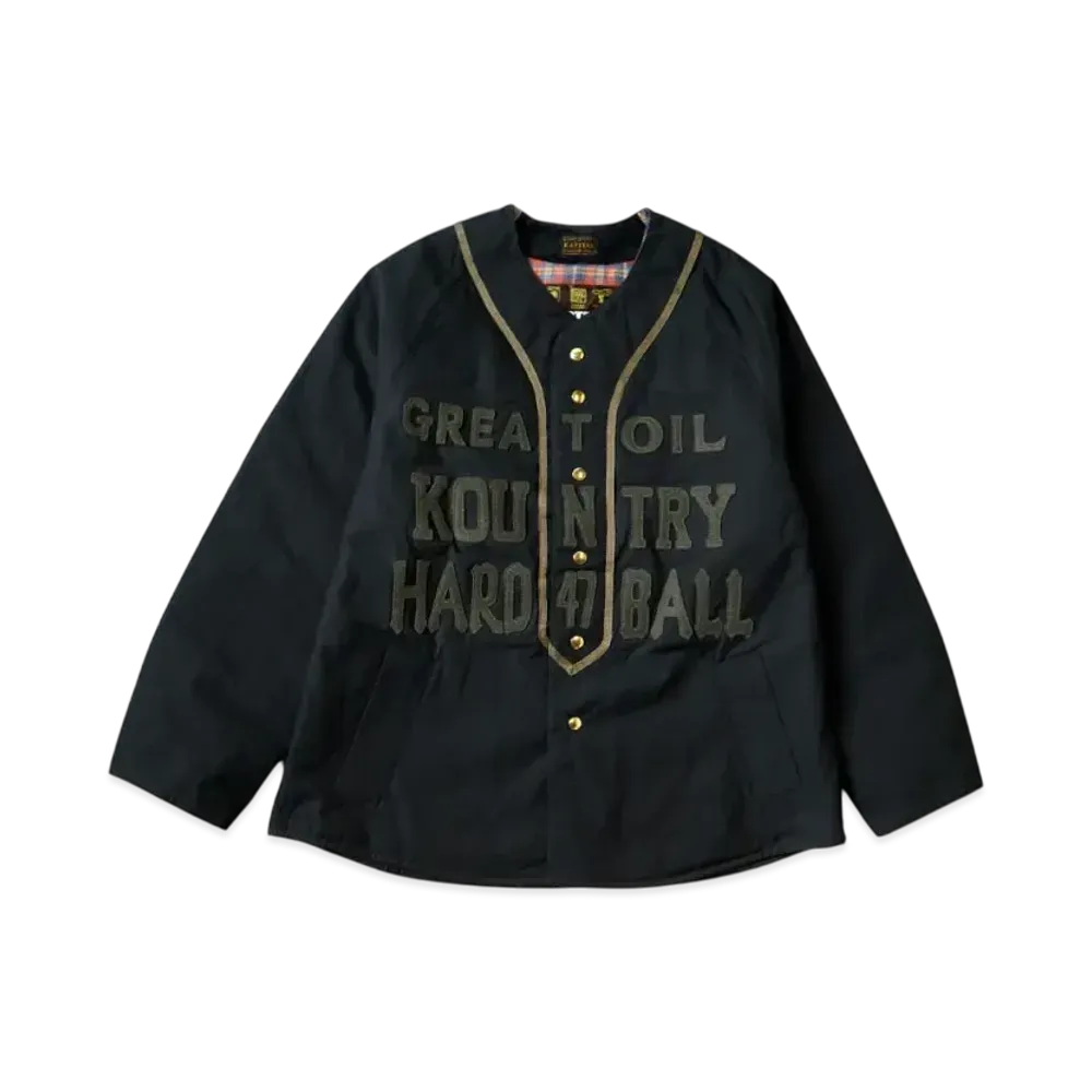 KAPITAL Cotton Weather Oil Coating Baseball Blouson "Black"