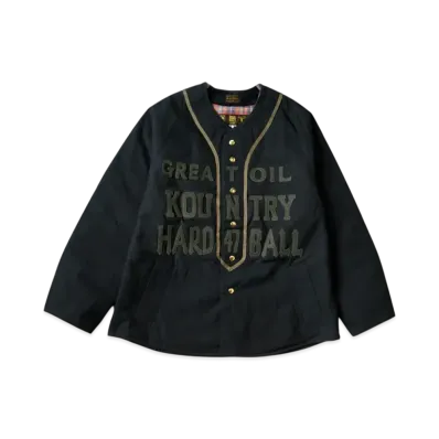 KAPITAL Cotton Weather Oil Coating Baseball Blouson "Black"