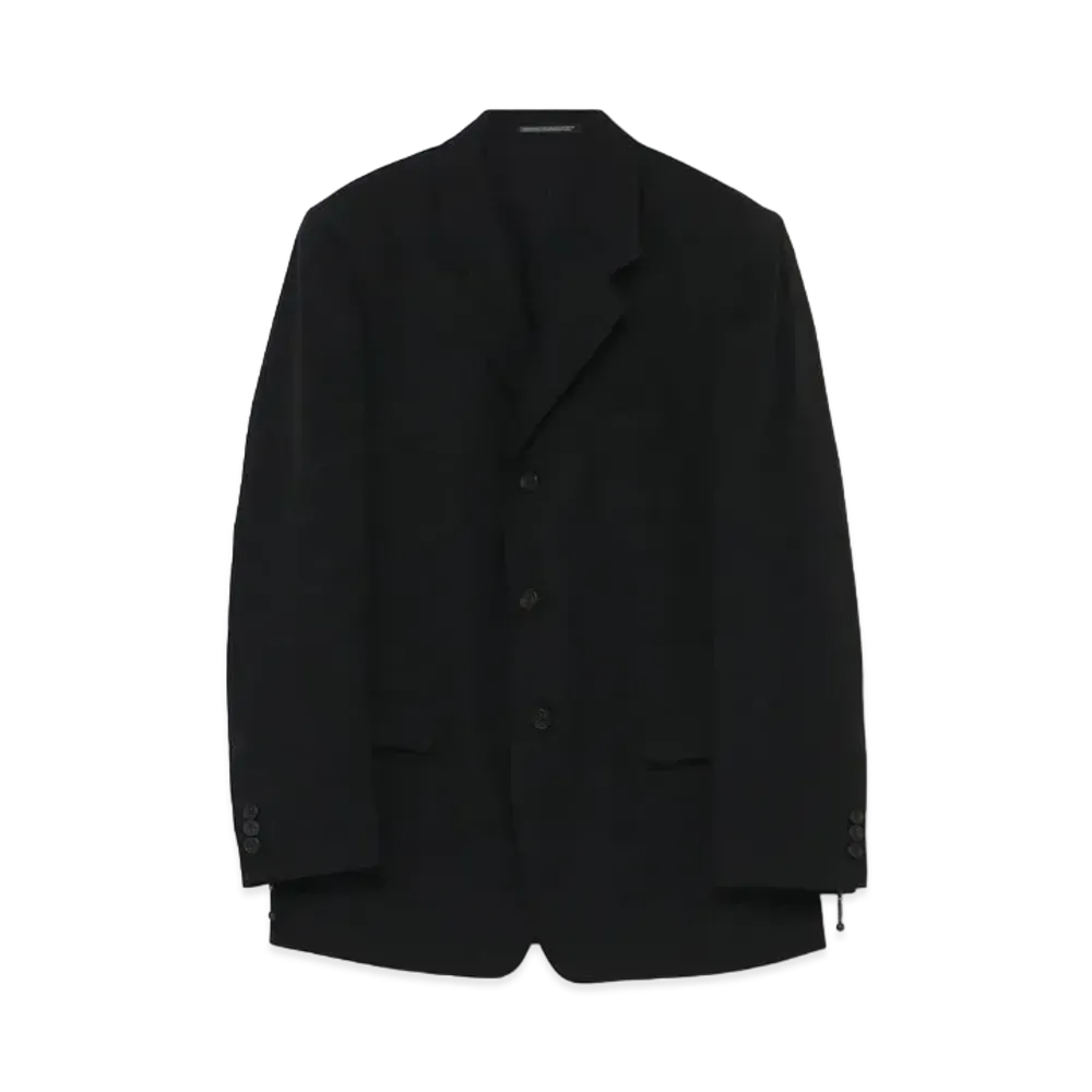 Yohji Yamamoto Pour Homme COSTUME D'HOMME SUITS GABARDINE 3BUTTON SINGLE FASTENER JACKET "Black"