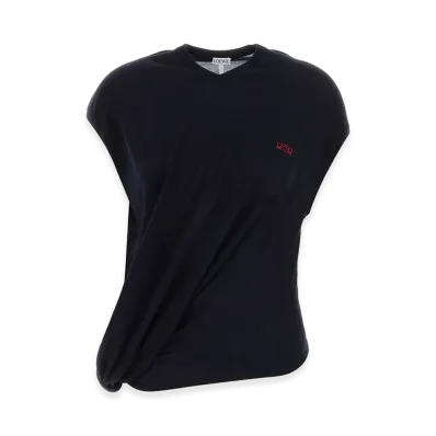 LOEWE Women's Wool Blend Vest "Midnight Blue"