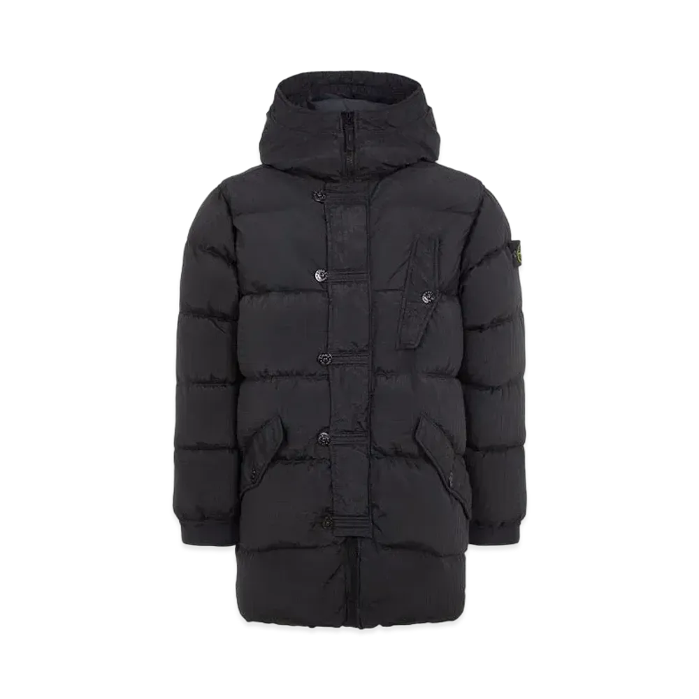 Stone Island 71432 Macro Ripstop Nylon Metal in Econyl Regenerated Nylon Down-TC "Black"