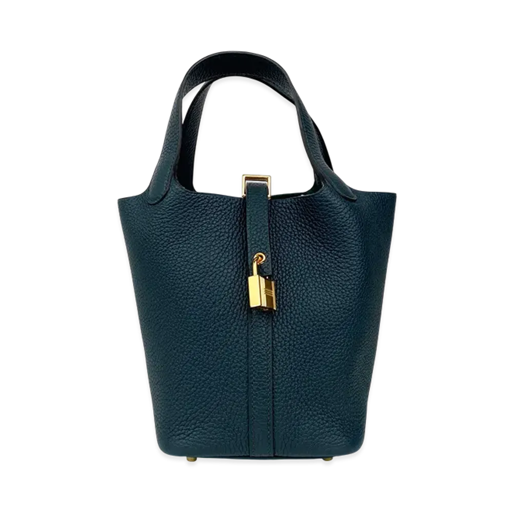 Hermes Picotin Lock 18/PM Taurillon Clemence "Green"