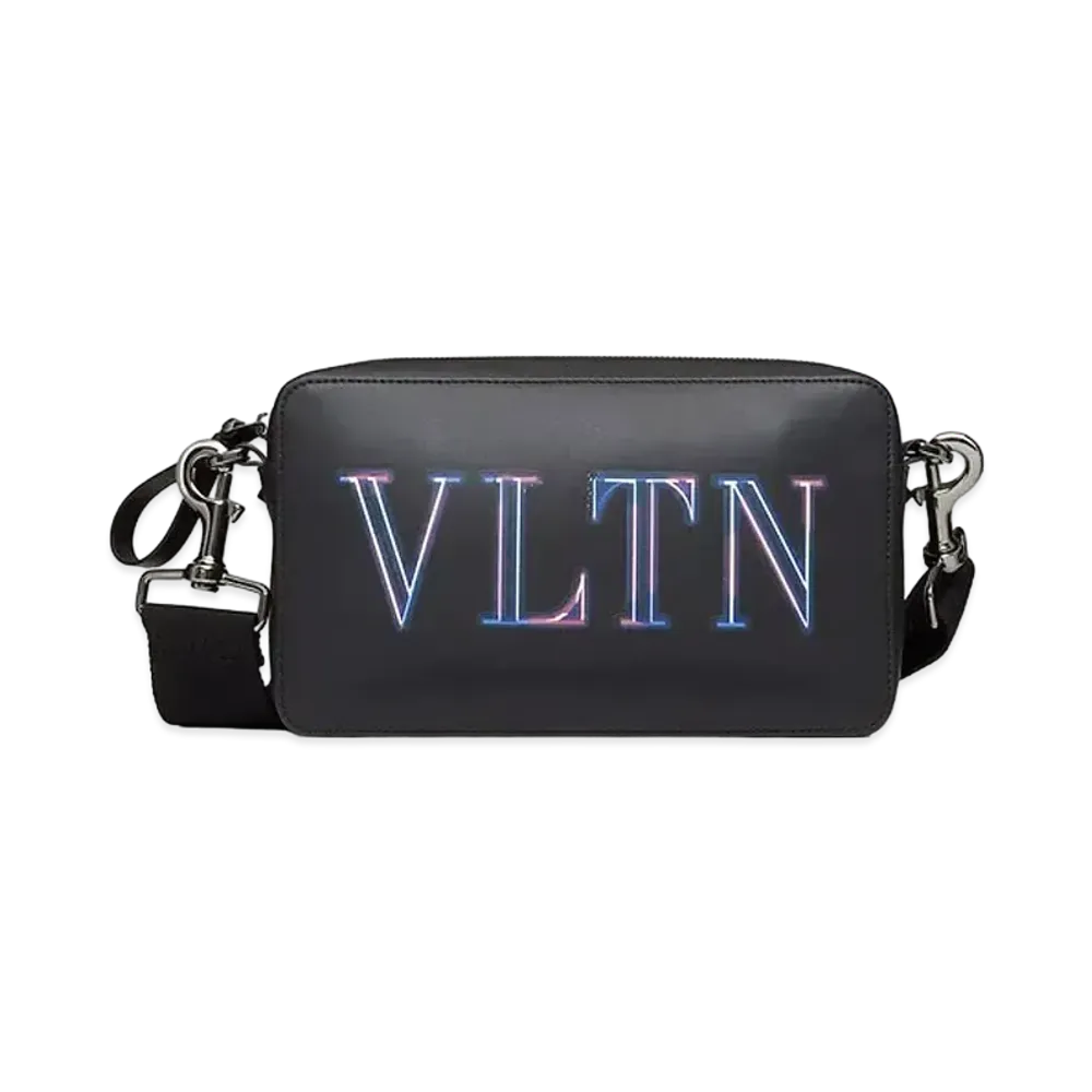 Valentino Neon VLTN Leather Crossbody Bag "Black/Multicolor"