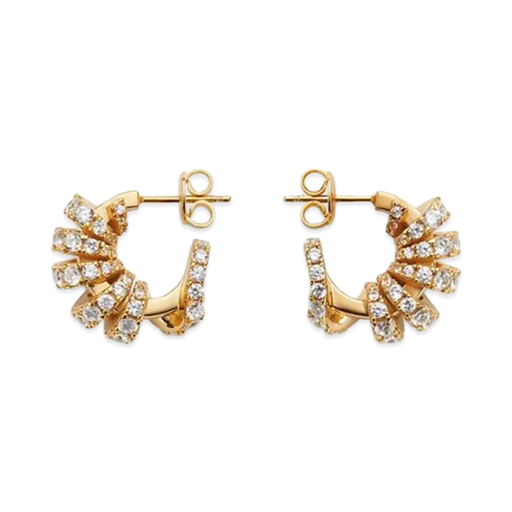Bottega Veneta Twist Hoop Earrings "White"