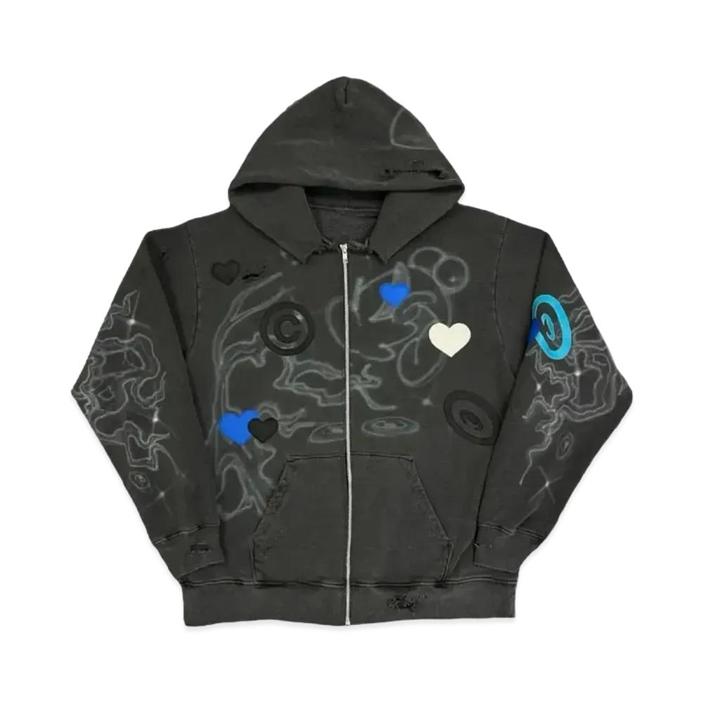COIN PARKING DELIVERY Pine Tree Pattern Hoodie #8 "Black"