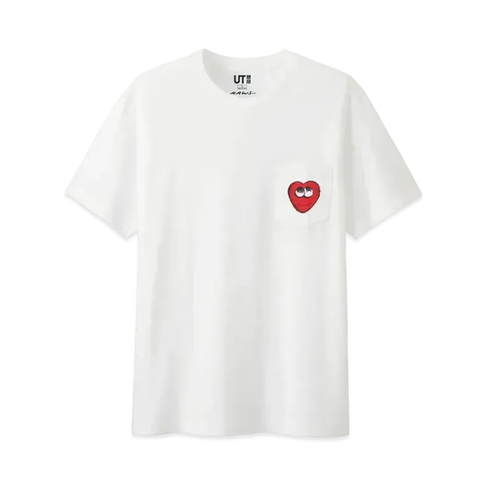 KAWS x Uniqlo Heart Pocket Tee "White"