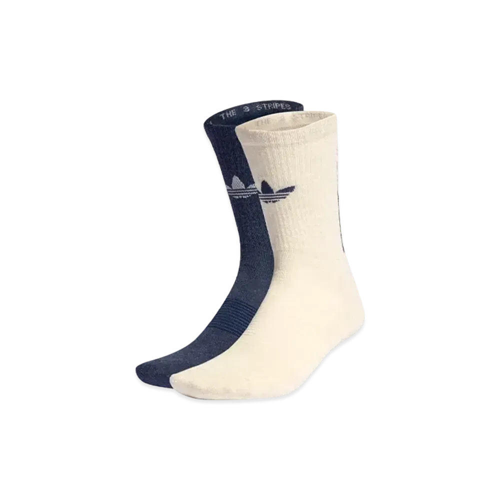 adidas Trefoil Premium Crew Socks 2 Pairs "Wonder White/Night Indigo"