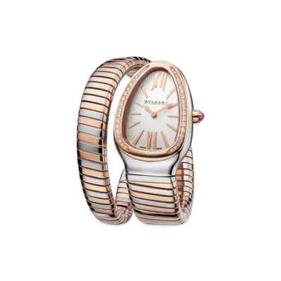 BVLGARI Serpenti Tubogas Watch Diamonds "Stainless Steel/Pink Gold"