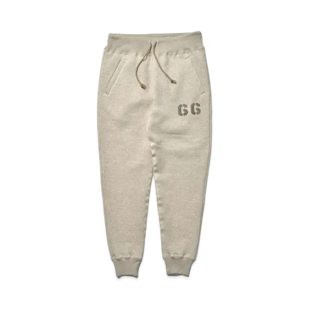 THE REAL McCOY'S Ribbed Sweatpants / Dunbar Stencil "Oatmeal"