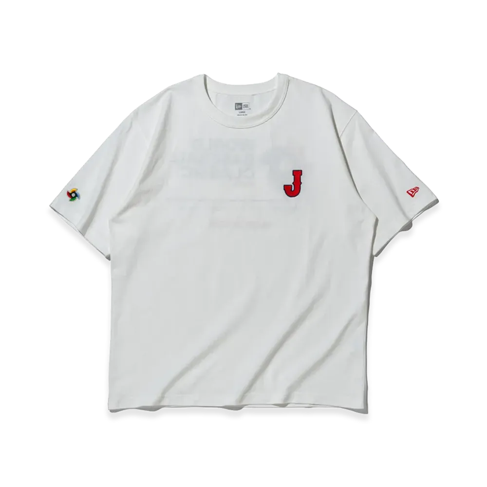 NEW ERA Short Sleeve Washed Cotton T-Shirt World Baseball Classic Wbc Logo "Off White"