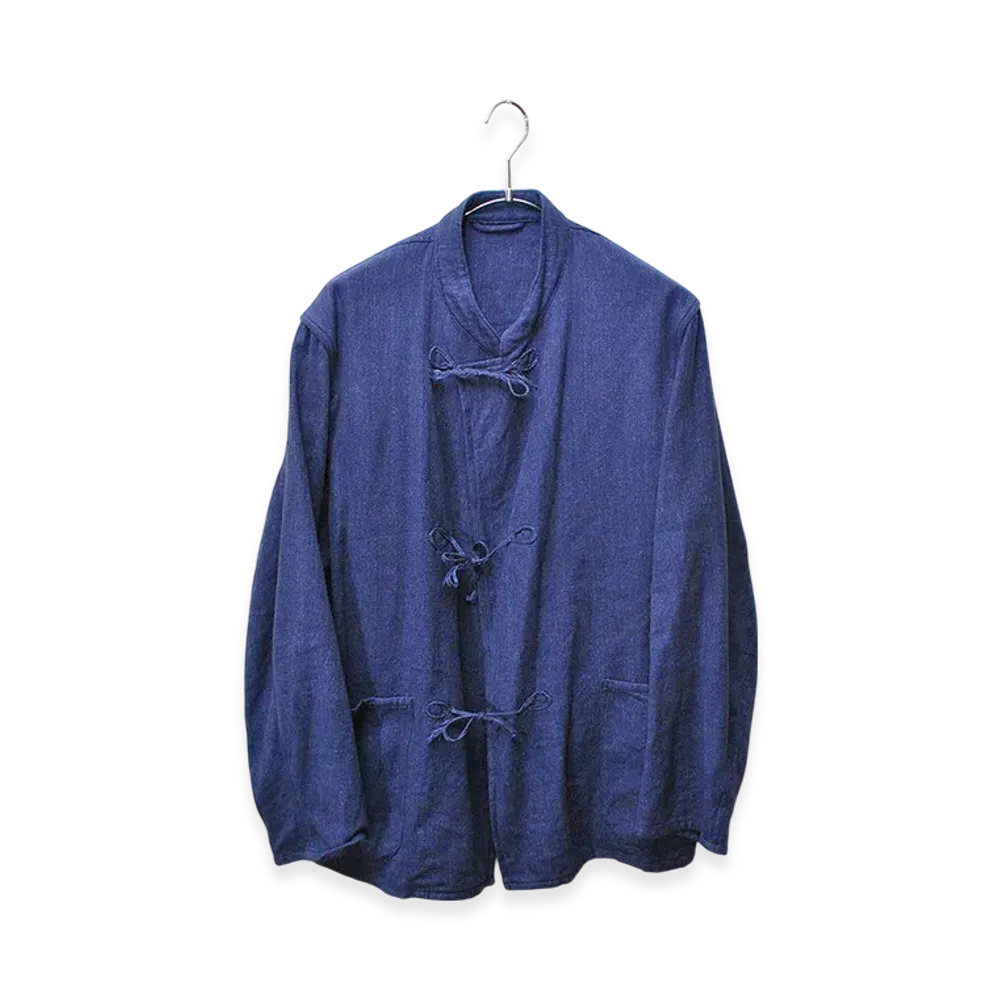 COMOLI French Blue Stand Collar Jacket "Inkblue"