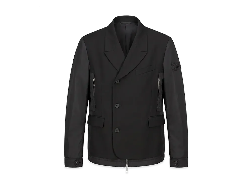 Dior x Sacai Double Brest Jacket Wool Twill "Black"