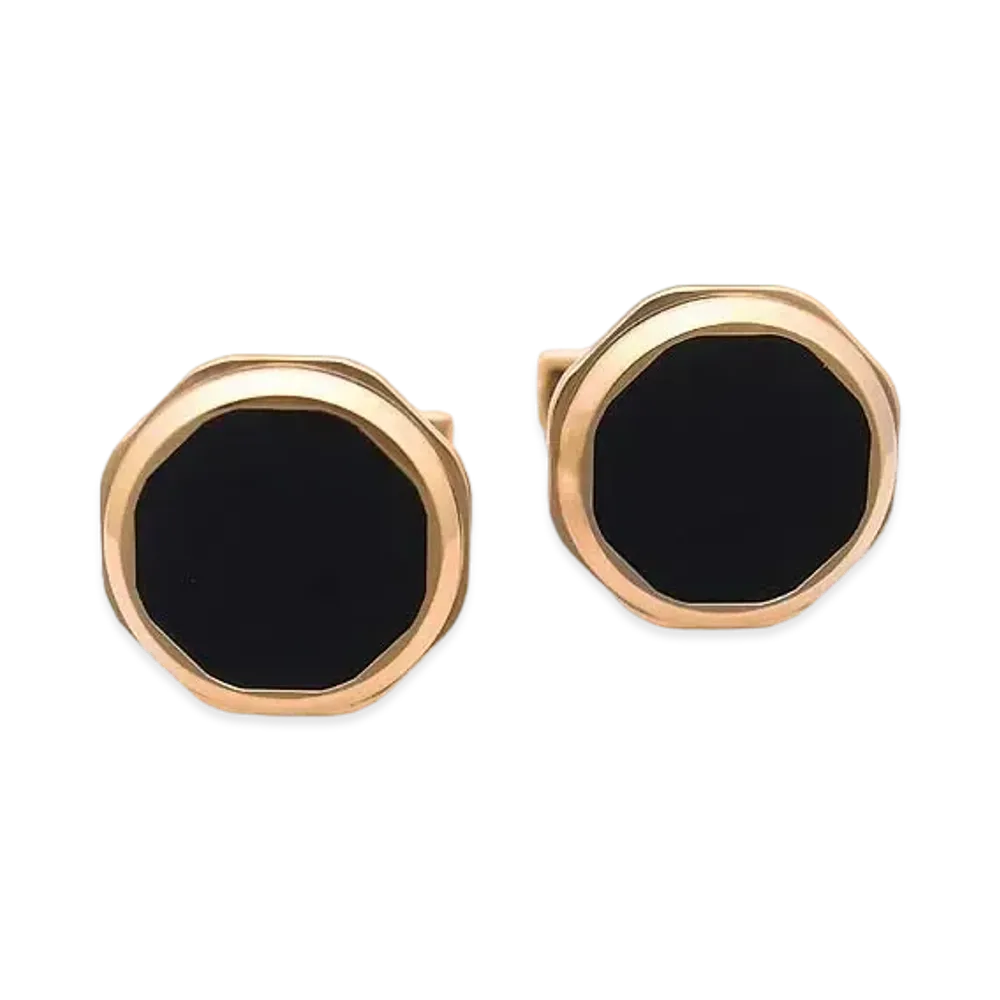 BVLGARI Octo Cufflinks Onyx "Black/Pink Gold"